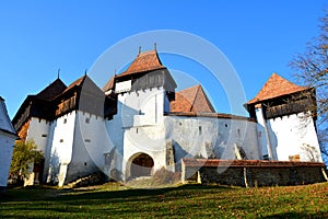 Entrance in fortified church Viscri, Transylvania, Romania