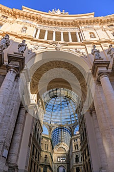Entrance of Galleria Umberto I in Naples, Southern Italy.