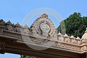 Entrance gate of Belur Math, headquarters of the Ramakrishna Mission, with symbols of all religions