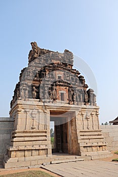 Entrance gate of Chandrashekara temple at Hampi, Karnataka - archaeological site in India
