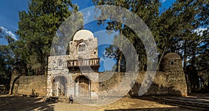 Entrance gate of Debre Birhan (Berhan) Selassie church in Gondar, Ethiopi