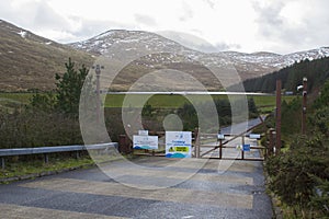 The entrance gate at the Fofanny Water Treatment Works in the Western Mourne Mountians