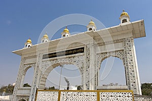 Entrance gate of the Gurdwara Bangla Sahib, Sikh temple in Delhi, India