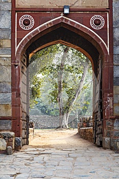 Entrance gate of Humayun`s Tomb, Delhi, India