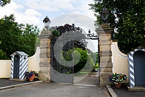 Entrance gate of Lany Castle, summer residence of Czech President