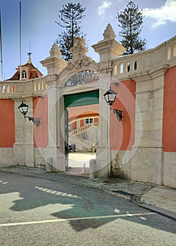 Entrance gate of Marques de Pombal Palace, Oeiras, Lisbon, Portugal