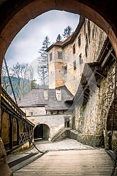 Entrance gate into The medieval Orava Castle, Slovakia.