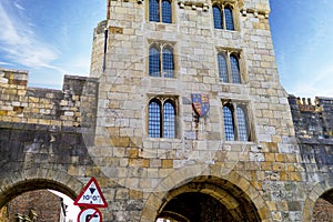 The Entrance Gate at Micklegate Bar, in the city of York in York