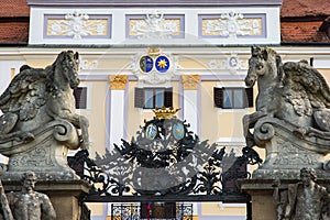 Entrance gate of Milotice Chateau in Czech Republic