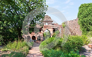 Entrance gate of Rao Jodha Desert Rock Park, Jodhpur, Rajasthan, India.