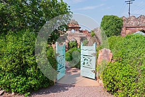 Entrance gate of Rao Jodha Desert Rock Park, Jodhpur, Rajasthan, India.