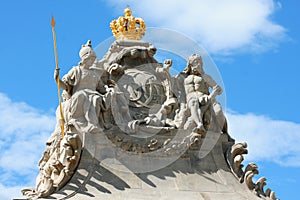 Entrance gate to the courtyard of Christiansborg Palace in Copenhagen, Denmark