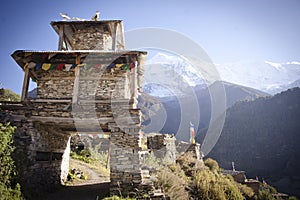 Entrance gate to Himalayas Manang village