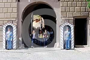 Entrance Gate to Hradcany Prague Castle Complex  Prague  Czech Republic