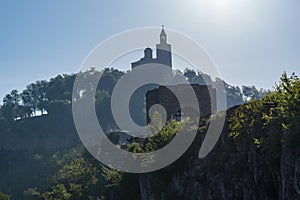 Entrance gate of Tsarevets Fortress and Patriarch Church on the Tsarevets hill in Veliko Tarnovo