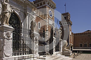 Entrance gate of Venice Arsenale with its towers