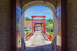 Entrance gate and wooden bridge in Bourtange