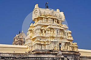 Entrance Gopuram or gate of first courtyard. Virupaksha Temple, Hampi, Karnataka