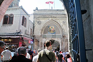 The entrance of Grand Bazaar Kapali Carsi of Istanbul, Turkey