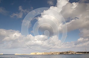 Entrance of the grand harbour in malta