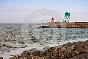 Entrance of the harbor of Stavoren,the Netherlands