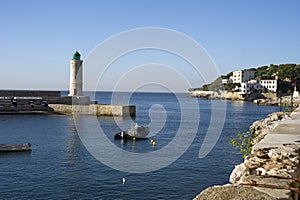 Entrance of the harbour of Cassis. France