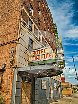 The entrance for the historic Hotel Lorraine in Toledo Oh