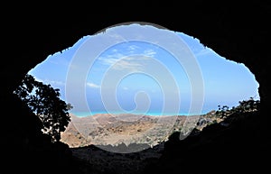 Entrance of Hoq cave in Socotra island, Yemen