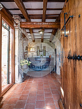 Entrance in a huge spanish villa photo