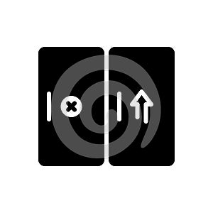 Black solid icon for Entrance, gateway and door