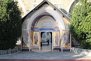 Entrance, Kykkos Monastery Cyprus. photo