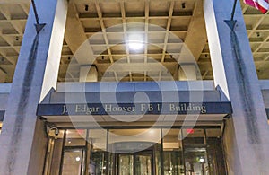 Entrance J. Edgar Hoover Building Federal Bureau Investigation Washington DC