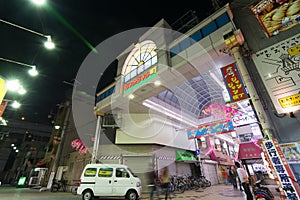 The entrance of Janjan Yokocho Alley at Naniwa-ku in osaka.