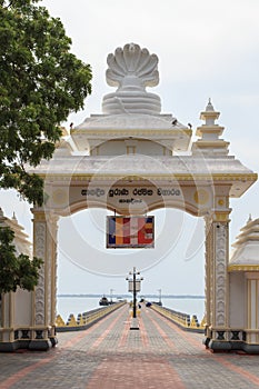 Entrance and jetty to Nagadeepa Purana Vihara on the island Nainativu in Jaffna - Sri Lank