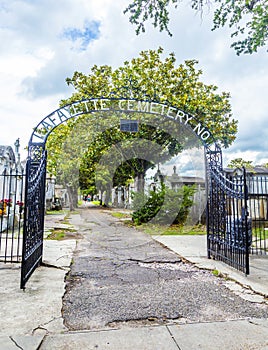 Entrance of the Lafayette cemetery in New Orleans photo