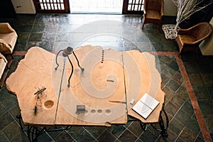 Entrance lobby stone table