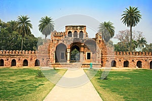 Entrance in the Lodi Garden in Delhi city, India photo