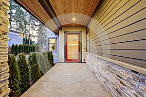 Entrance of Luxurious new construction home in Bellevue, WA