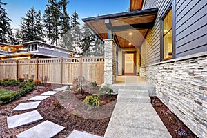 Entrance of Luxurious new construction home in Bellevue, WA