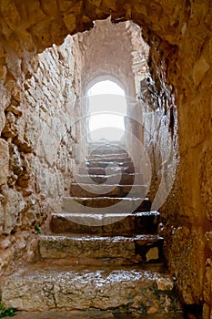 Entrance in medieval Ajlun Castle, Jordan