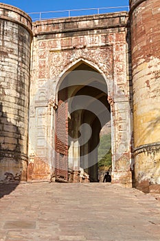 The entrance of the Mehrangarh Fort