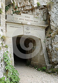 entrance of the military road of the 52 tunnels in Valli del Pas