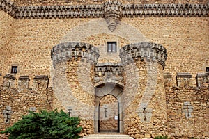 Entrance of New Castle of Manzanares el Real, Spain photo