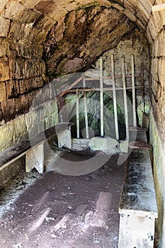 Entrance of an old abandoned sulfur mine in Balvanyos, Transylvania