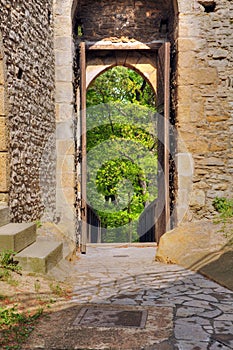 Entrance of old castle Kokorin