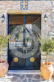 The entrance of old orthodox church in old town of Xanthi, East Macedonia and Thrace