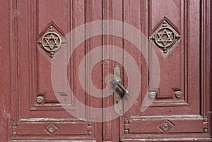 Entrance of old synagogue - RAW format