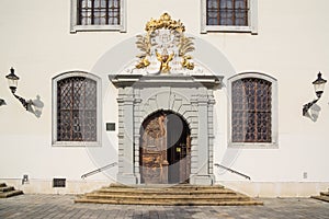 Entrance of old town hall in bratislava center