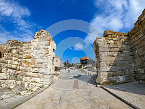 Entrance in the old town of Nessebar in Bulgaria