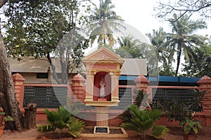 Entrance of Our Lady of Angels Church in Puducherry, India